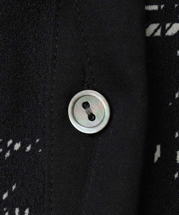 23区 【洗える】モノクロトーンプリント ワンピース ブラック系