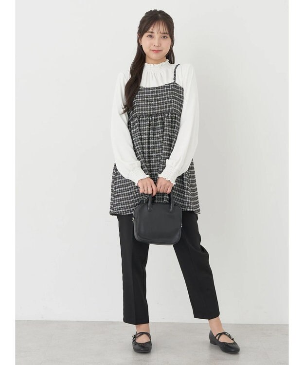 earth music&ecology ツイードキャミチュニック Black