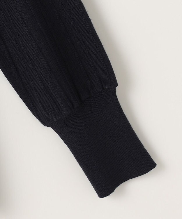 ANY SIS L 【洗える】ペプラム ニット ネイビー