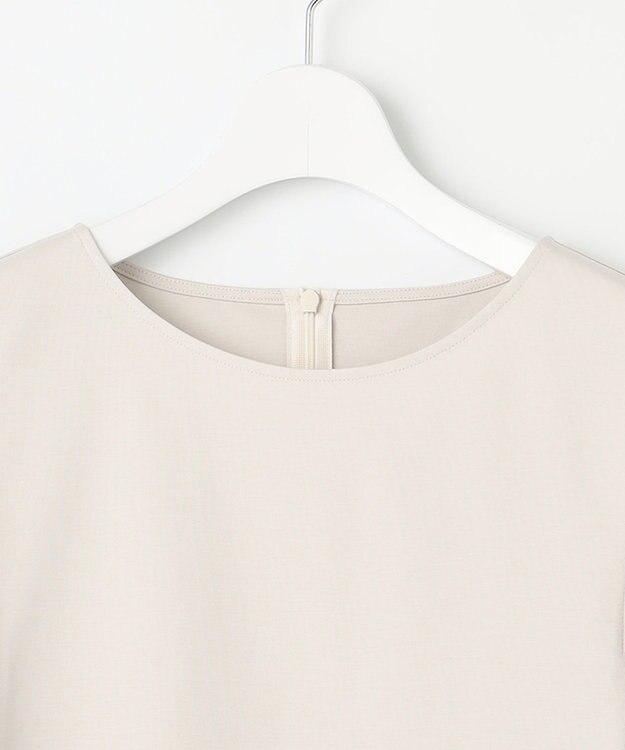 23区 S 【洗える】スカーフプリントコンビ スリーブデザイン カットソー フロストxブラック