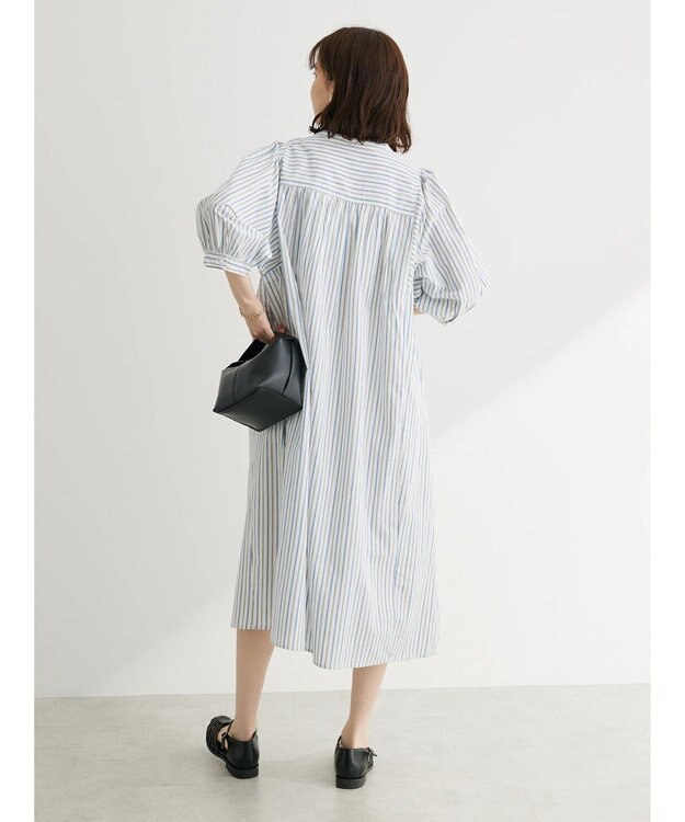 Green Parks Ｉ　切替ロングシャツワンピース Stripe