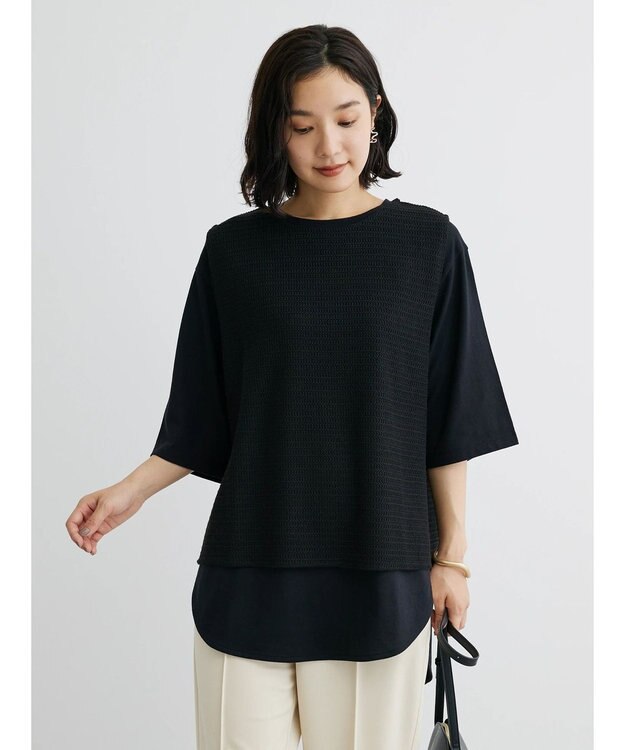 Green Parks ＳＥＴ２点　メッシュベスト＋半袖カットチュニック Black