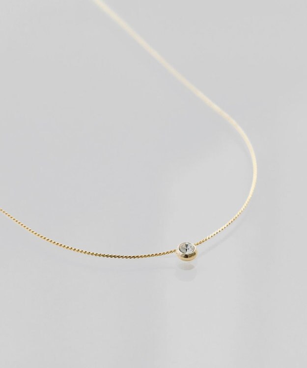 Phoebe 【金属アレルギー対応】シャインベゼルセッティングネックレス　ゴールド ゴールド