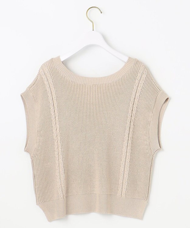 ANY SIS 【前後着用可】スムースタッチ2WAYニット ベスト ベージュ