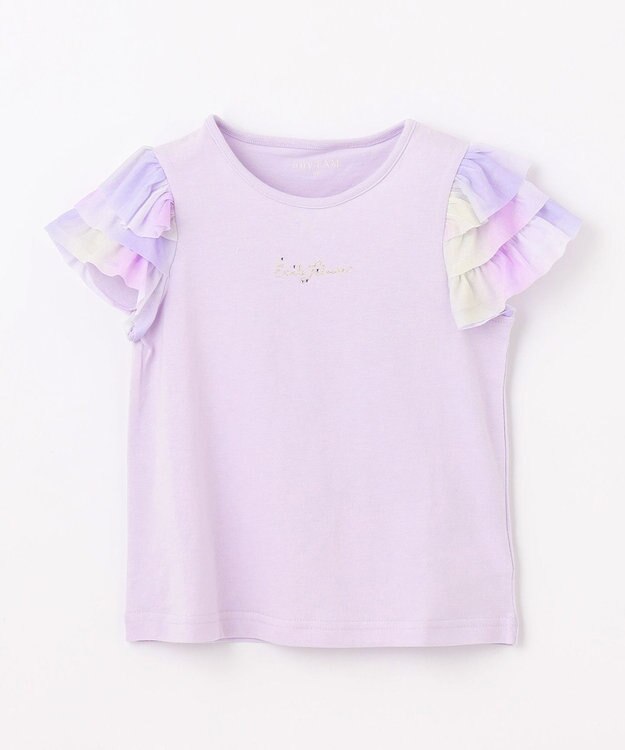 ANY KIDS 接触冷感 レインボーチュール Tシャツ ラベンダー
