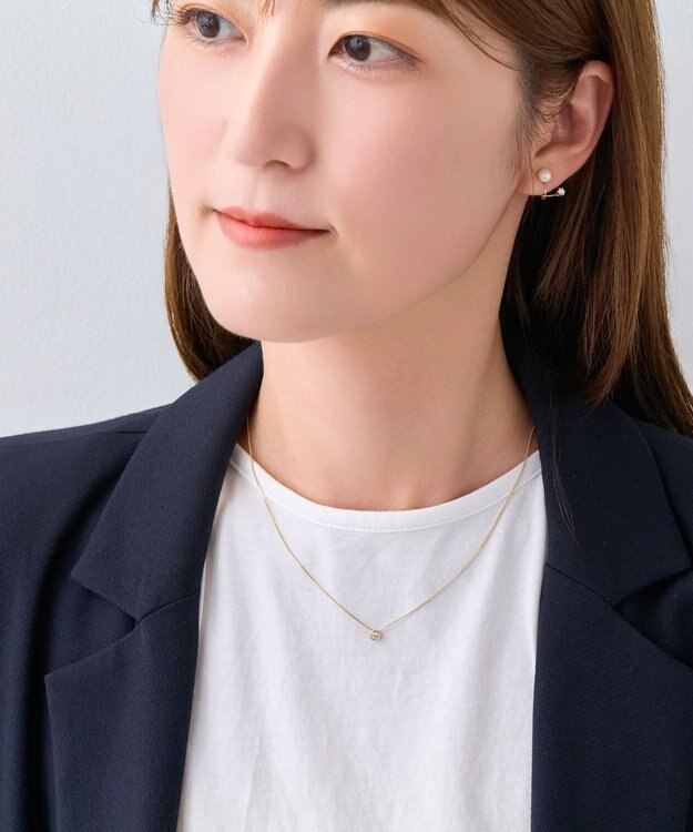 Phoebe 【金属アレルギー対応】シャインベゼルセッティングネックレス　ゴールド ゴールド