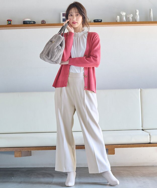 ANY SIS 【洗える】彩色兼美 カーディガン ローズピンク