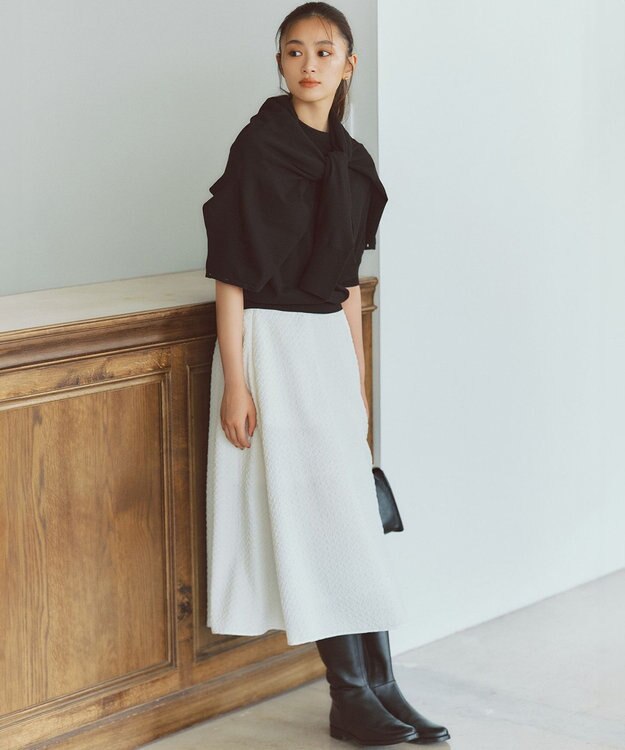 23区 【洗える】ヴィスコースストレッチ ドルマンスリーブ カーディガン ブラック系