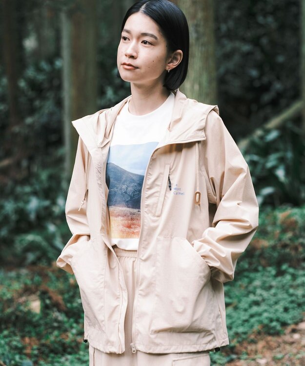 SHARE PARK LADIES 【撥水・UVカット・ストレッチ・軽量 】パッカブルマウンテンパーカー（Mサイズ） ベージュ系