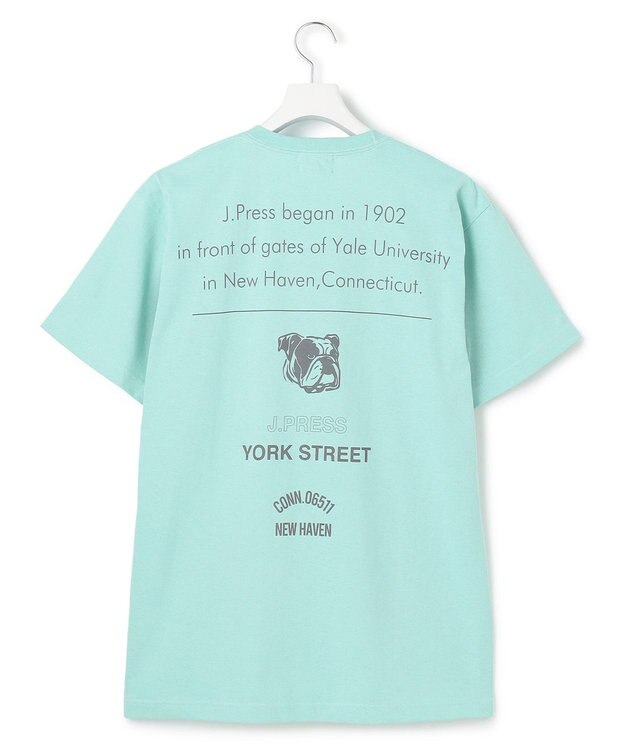 J.PRESS YORK STREET 【UNISEX】フロント＆バックプリント Tシャツ ピーコックグリーン系