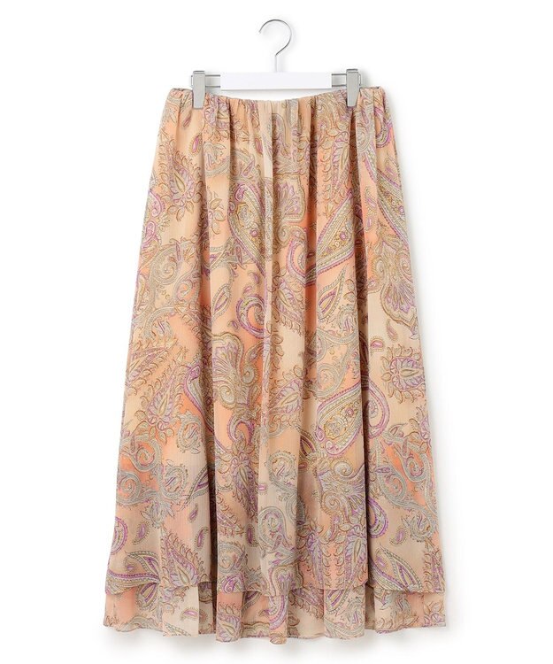 23区 S 【洗える】Erica クレープペイズリープリント スカート ピンク系