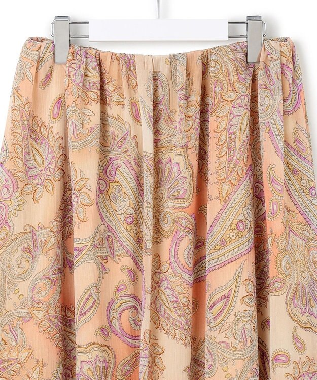 23区 S 【洗える】Erica クレープペイズリープリント スカート ピンク系