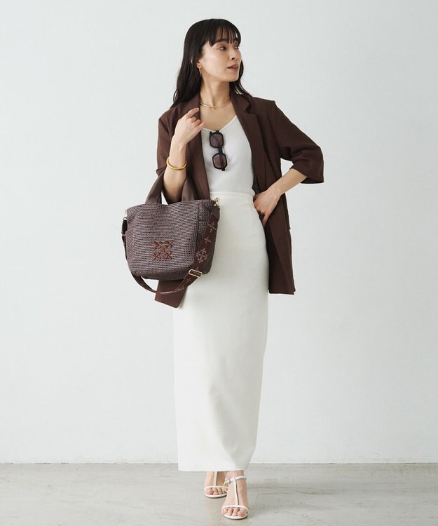 russet ナイロンラフィア2WAYトートバッグ(CE-1711) D.Brown