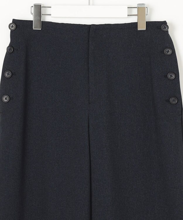 J.PRESS LADIES S 【洗える】LANTECシャークスキン セミワイド パンツ ネイビー系