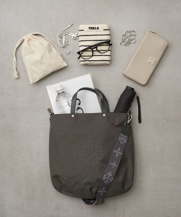 russet 《トートバッグ人気NO.1モデル》スリム2WAYトートバッグ <ナイロン>(CE-1404-WEB) Gray
