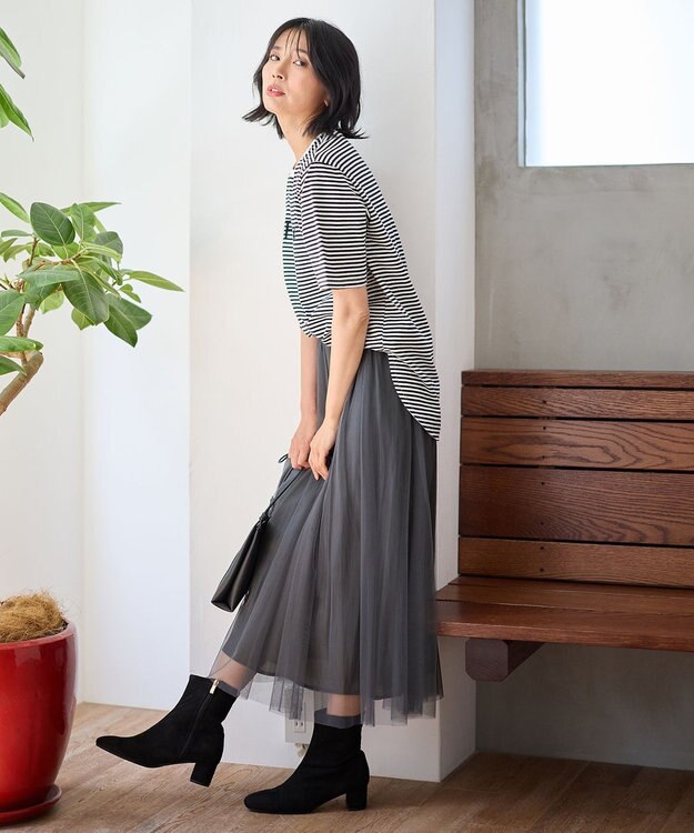 ANY フロッキーロゴテールTシャツ ボーダー