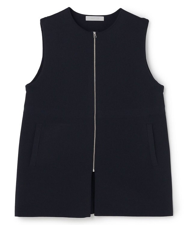 UNFILO BEAUTY FORM KNIT ZIPジレ ネイビー