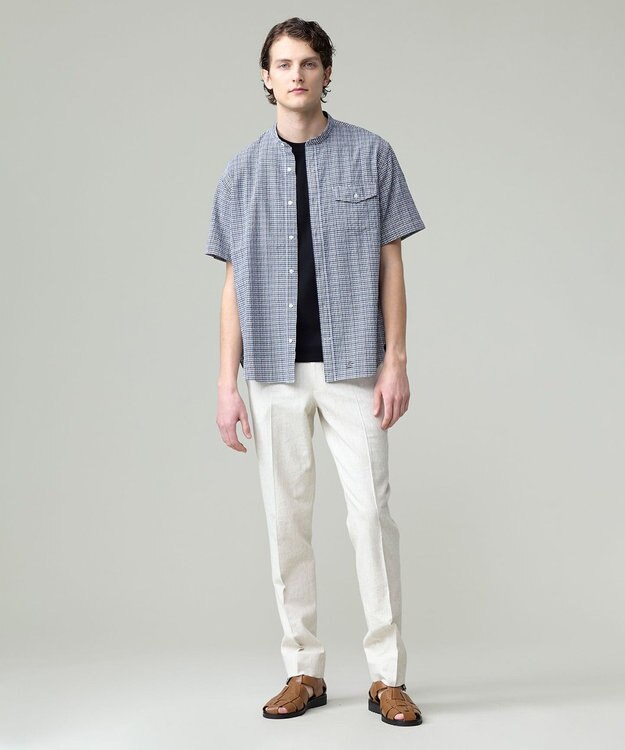 J.PRESS MEN 【ウォッシャブル可】コンフォートストレッチリネン スラックス アイボリー系