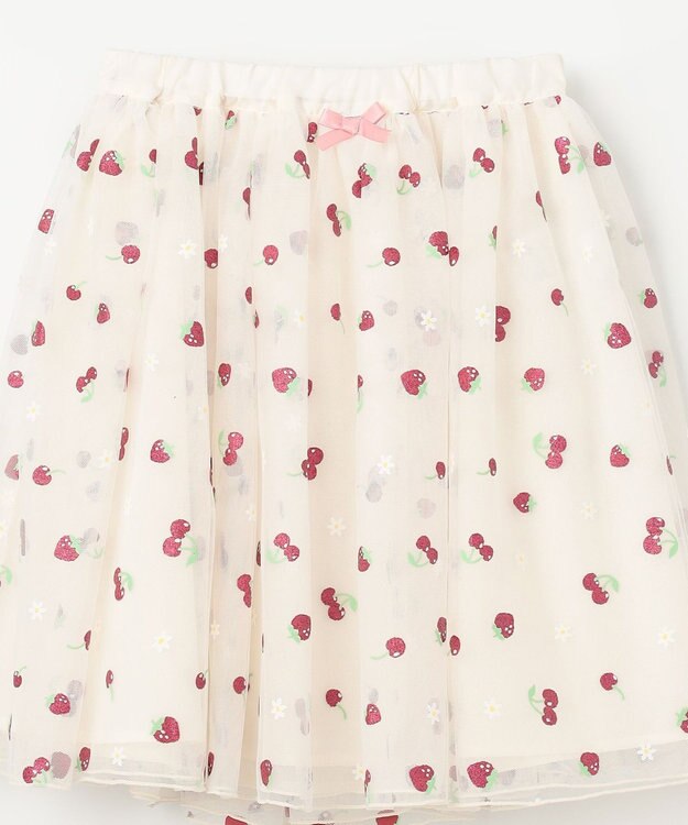 ANY KIDS 【チェリーベリーシリーズ】フルーツ チュール スカート オフホワイト系