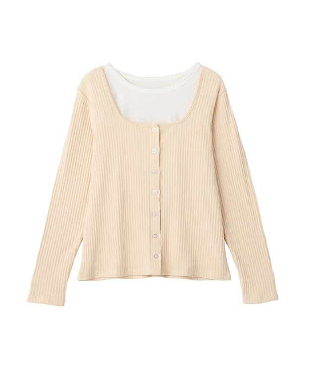 CRAFT STANDARD BOUTIQUE 2点セット / スクープネックカーディガン+タンクトップ Ivory