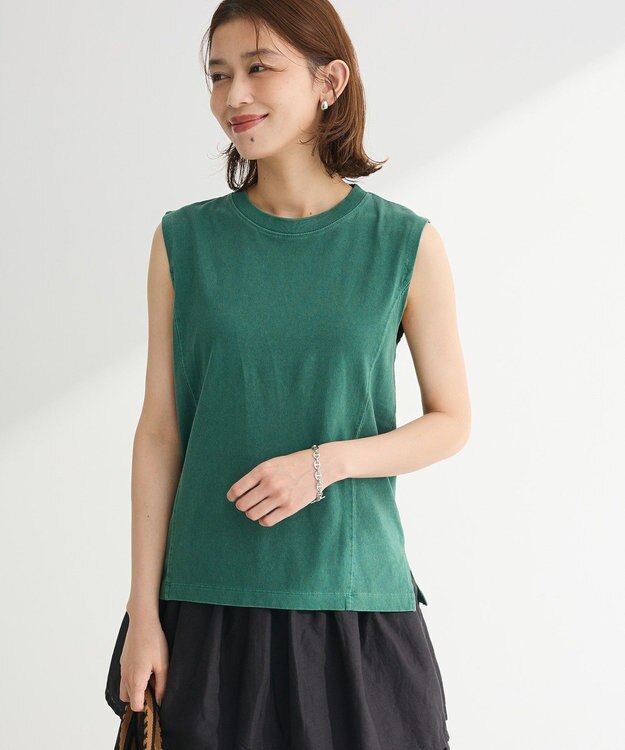 Green Parks ・ＤＯＵＢＬＥ　ＦＬＡＧＳ　ピグメント切替ノースリ Green