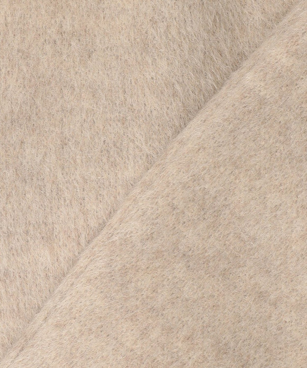 自由区 【WEB限定】ブラッシュドビーバー ショート丈ノーカラーコート ベージュ系