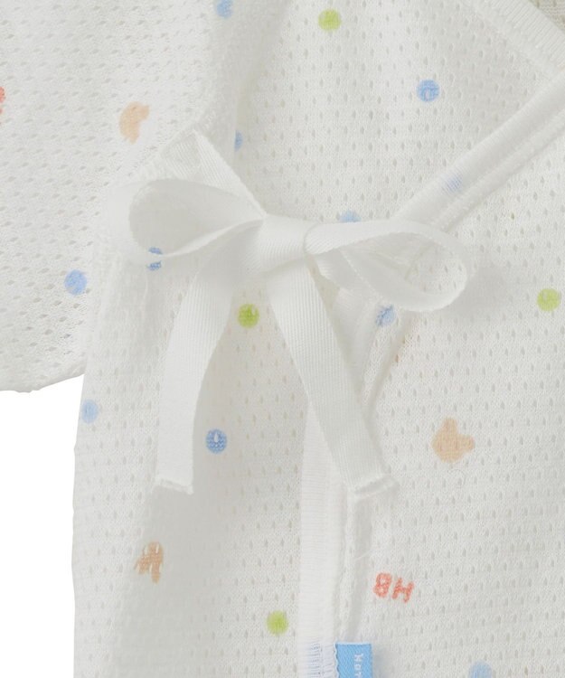 MIKI HOUSE HOT BISCUITS 【50-60cm】 メッシュ素材 総柄短肌着 ブルー