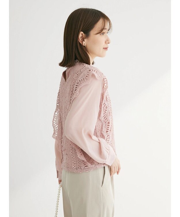 Green Parks ・Ｐｅｔｉｔ　Ｆｌｅｕｒ　イロイロレースブラウス Pink