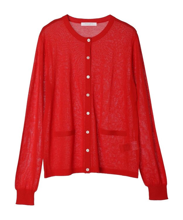 Green Parks 推しニット　クルーネックカーディガン Red