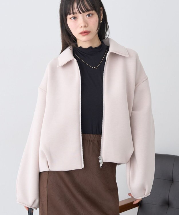 予約】ダンボールニットZIPブルゾン / earth music&ecology