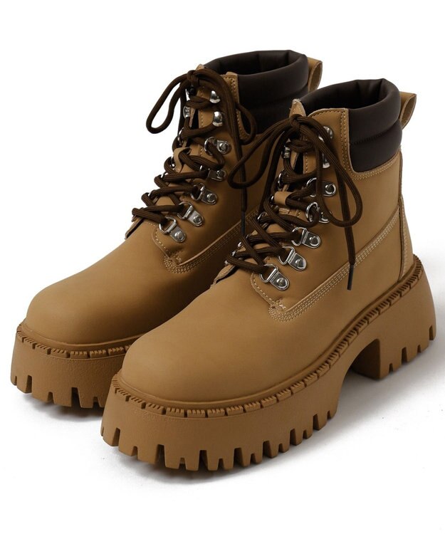 WEGO 厚底トレッキングブーツ キャメル