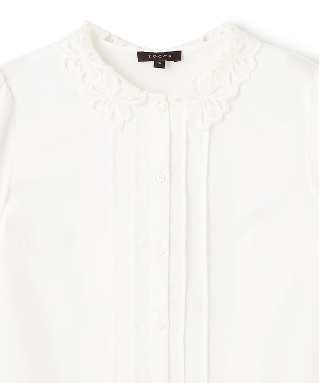TOCCA 【消臭】TIMELESS CLASSIC 襟レースブラウス アイボリー系
