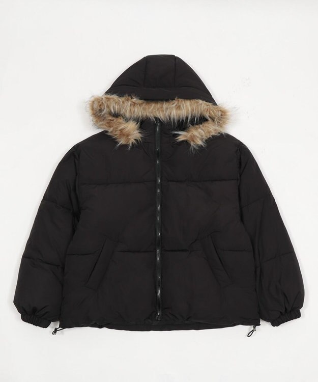 WEGO 3WAYファーフードパファーブルゾン ブラック