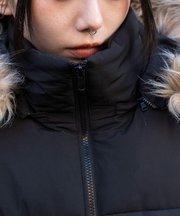 WEGO 3WAYファーフードパファーブルゾン ブラック