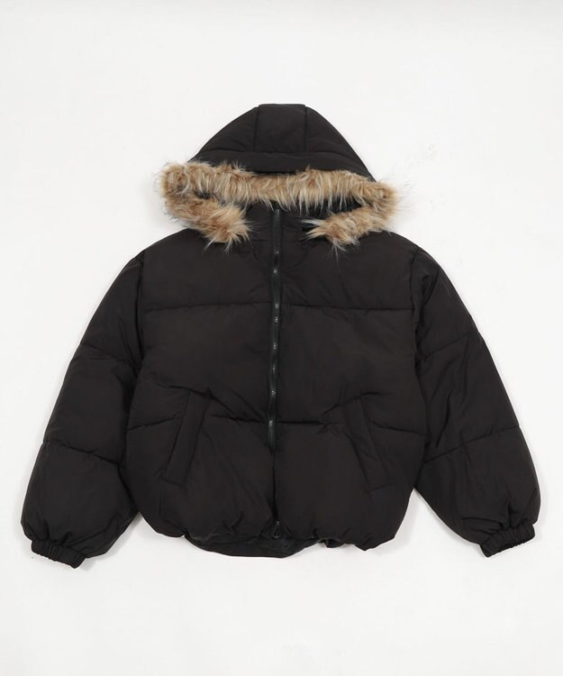 WEGO 3WAYファーフードパファーブルゾン ブラック