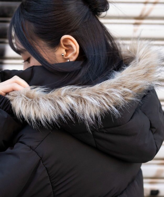 WEGO 3WAYファーフードパファーブルゾン ブラック