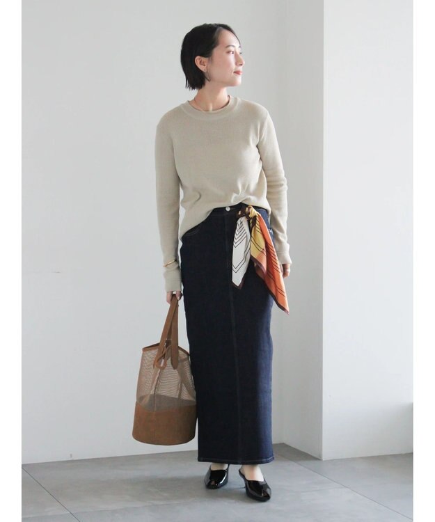 Te chichi チャーム付きワッフルニットプルオーバー ベージュ