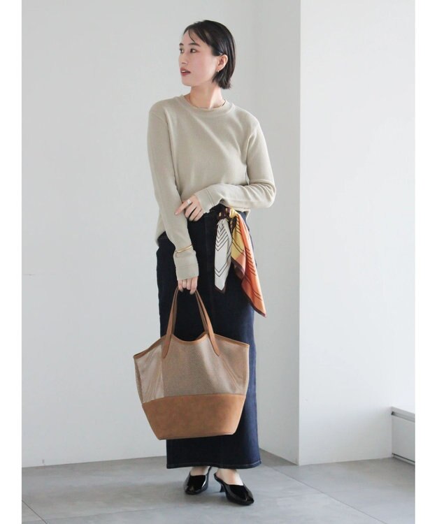 Te chichi チャーム付きワッフルニットプルオーバー ベージュ