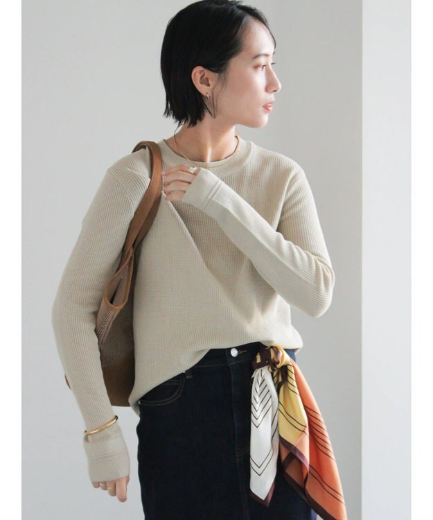 Te chichi チャーム付きワッフルニットプルオーバー ベージュ
