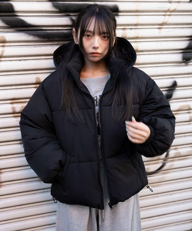 WEGO 3WAYファーフードパファーブルゾン ブラック