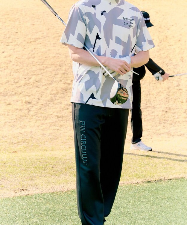 PW CIRCULUS 【MEN】リラクシングジャージーパンツ ゴルフ ブラック系