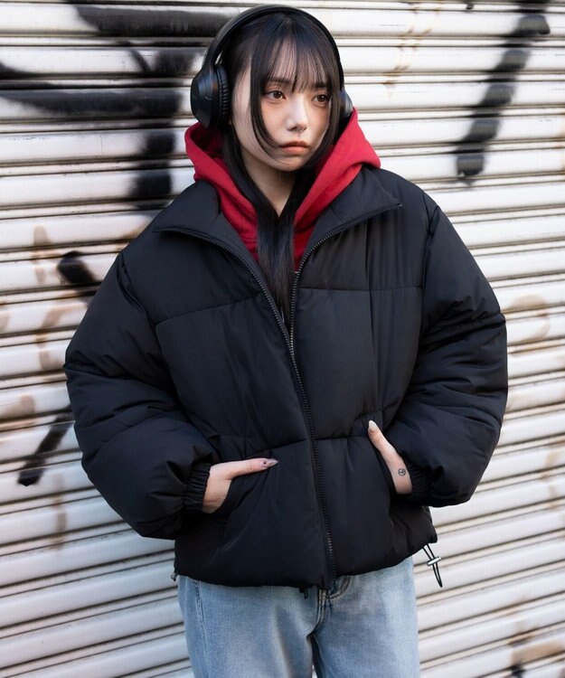 WEGO 3WAYファーフードパファーブルゾン ブラック