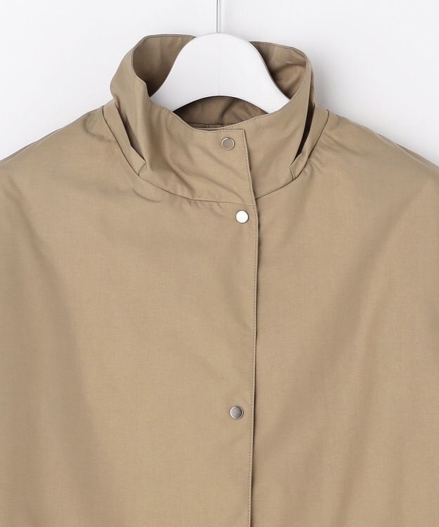 J.PRESS LADIES 【2way】スパンライクナイロンタッサー フーデッド コート キャメル系