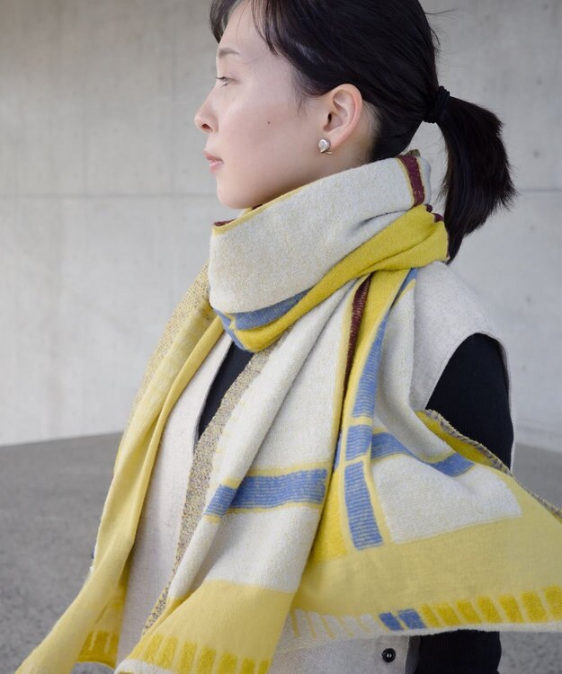 nitorito 【UNISEX】tanbo チェック柄 ストール yellow