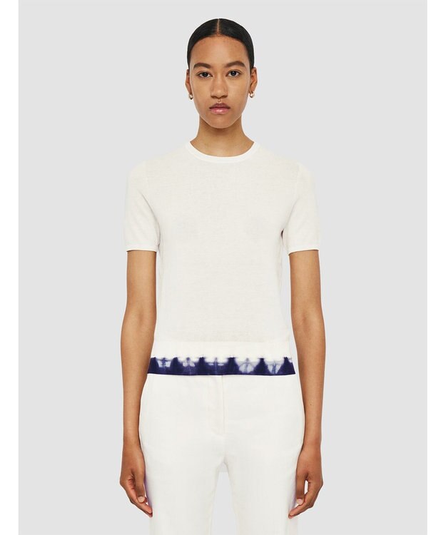 JOSEPH ニットアンドウーヴン　ショートスリーブトップス Ivory/Navy