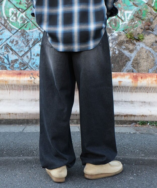 WEGO スーパーバギーダメージデニムパンツ デニムブラックソノタ