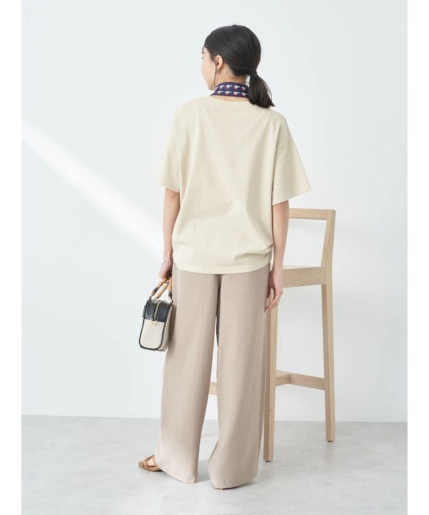 earth music&ecology タックワイドパンツ Beige