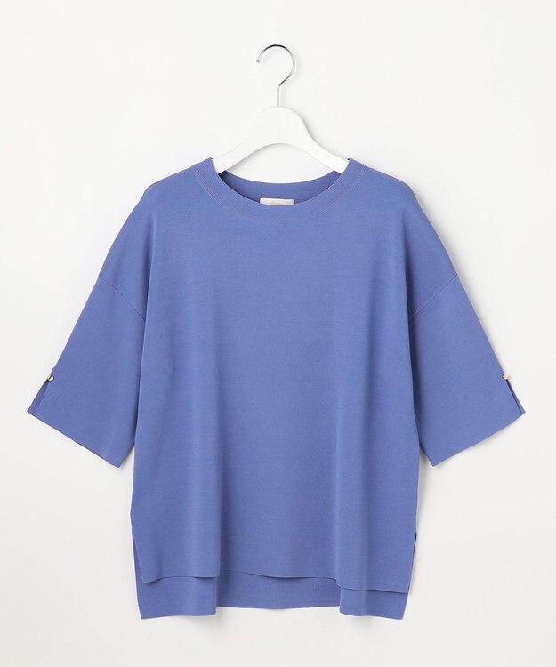 ANY SIS 【アイスタッチ】ボートネックニット プルオーバー ブルー