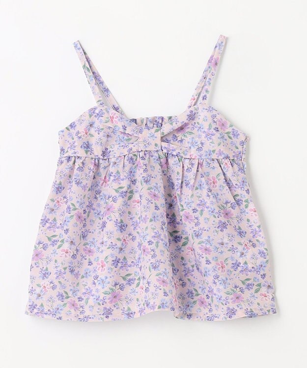 ANY KIDS 花柄キャミセット 長袖 Tシャツ ホワイト×ラベンダー系花柄