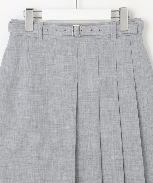 23区GOLF 【WOMEN】ベルト付き プリーツスカート ライトグレー系
